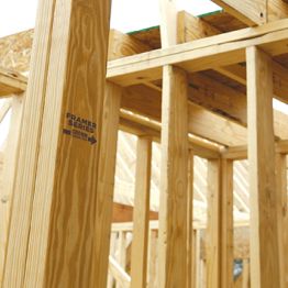 Image for lumber products framing a structure.